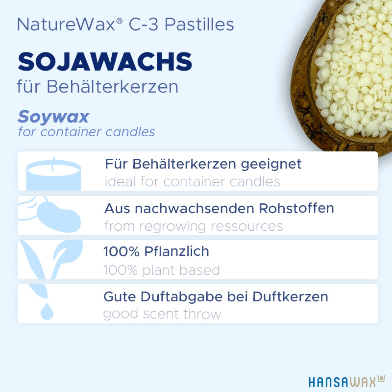 Soy wax for container candles 'NatureWax® C-3 Pastilles'