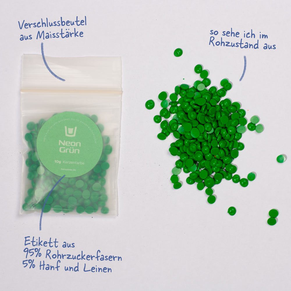 Kerzenfarbe Neon Grün