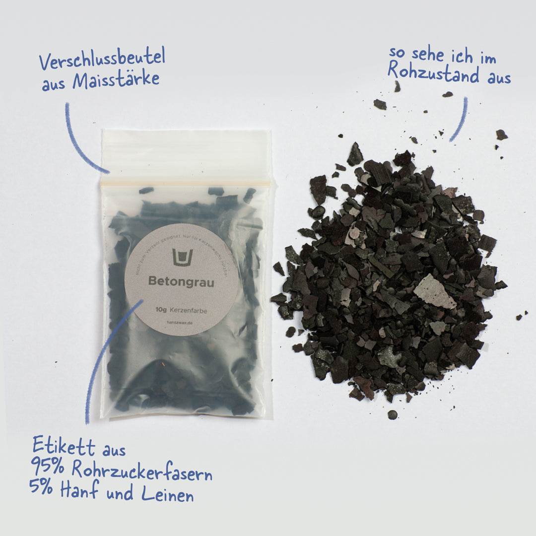 Kerzenfarbe Betongrau