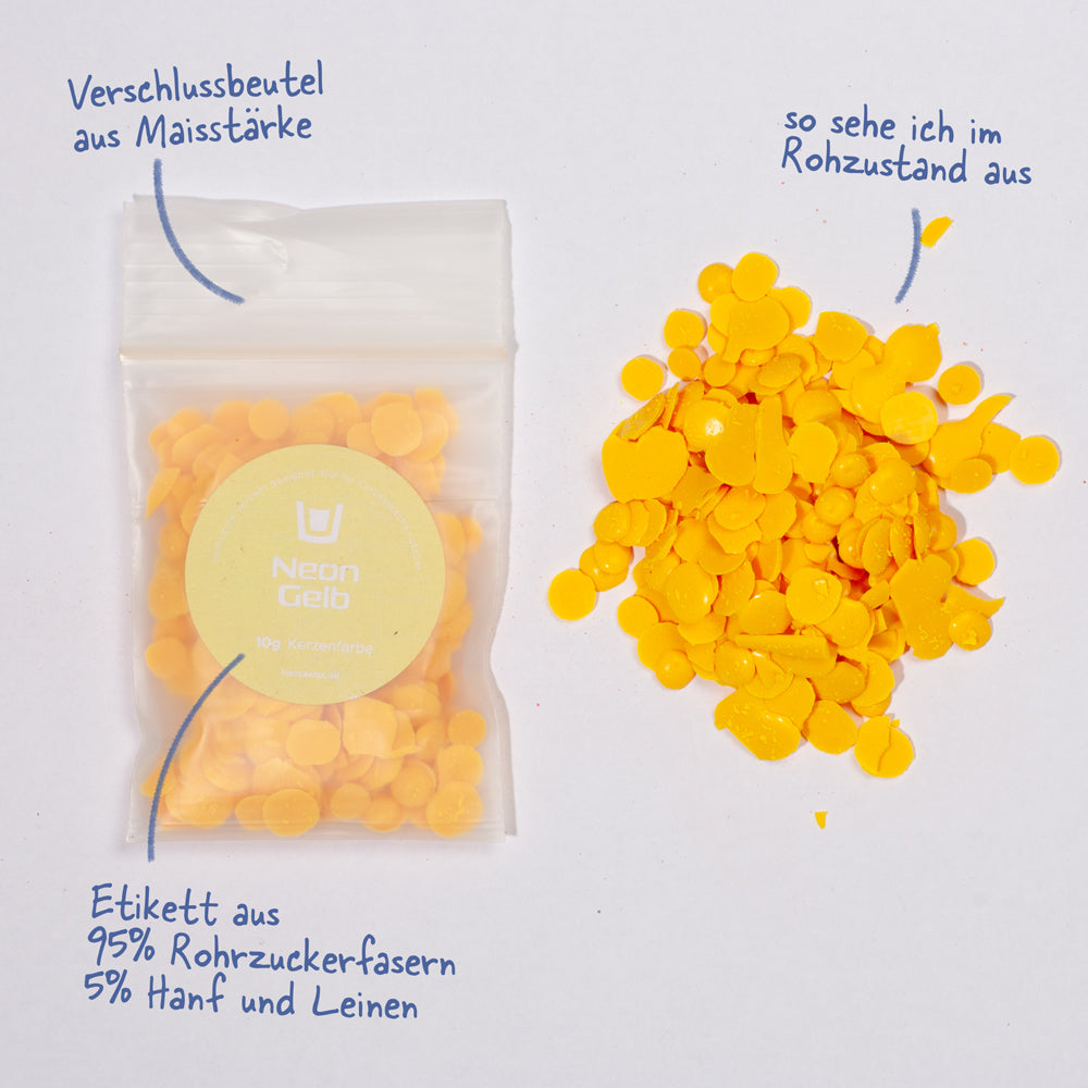 Kerzenfarbe Neon Gelb