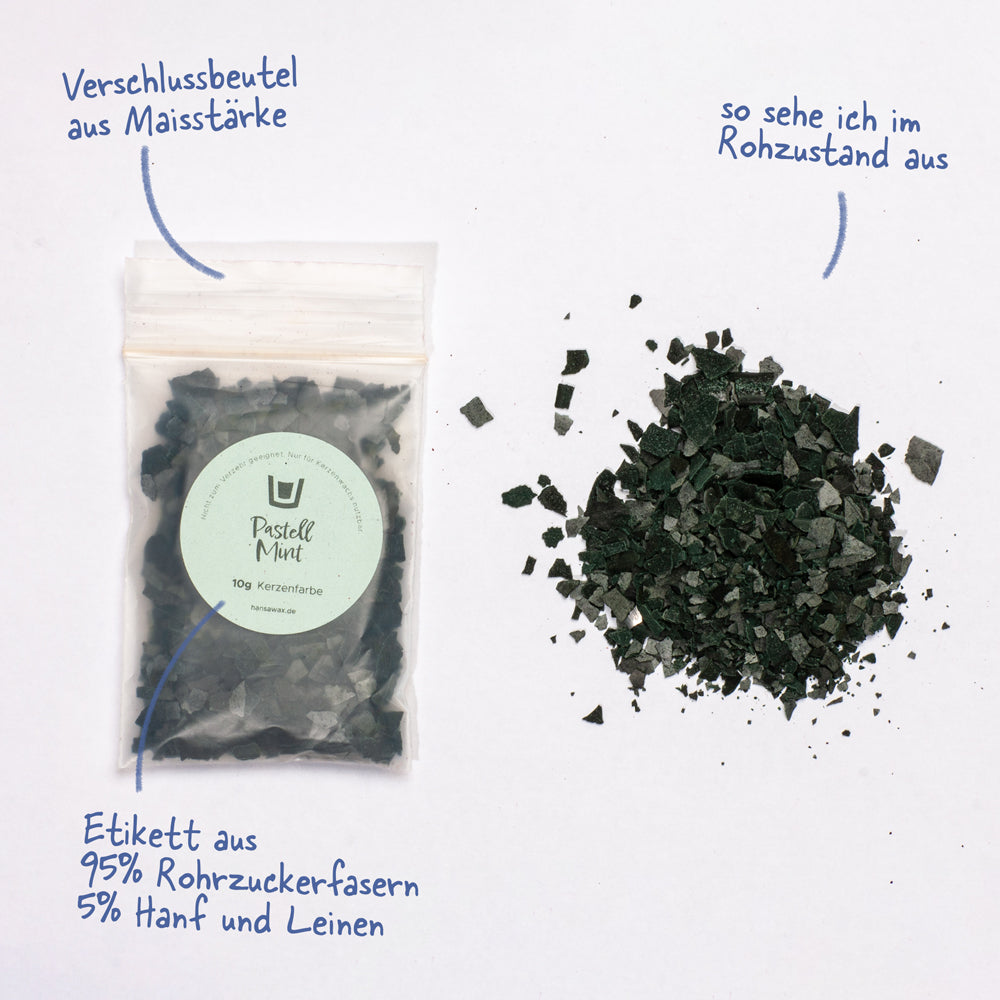 Candle color pastel mint