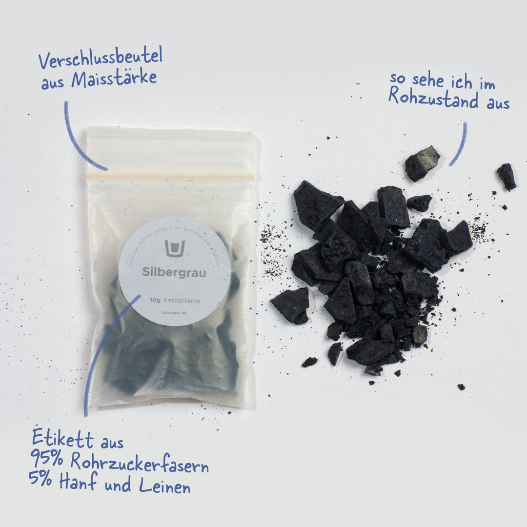 Kerzenfarbe Silbergrau