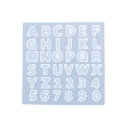 Silikonform zu Herstellung von Buchstaben und Zahlen mit Gießpulver wie Jesmonite, Keraflott und Raysin.