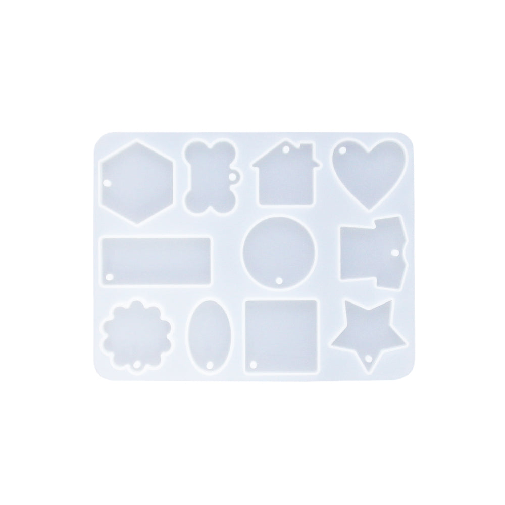 Silikonform zur hErstellung von Schlüsselanhänger mit Gießpulver wie Jesmonite, Keraflott und Raysin.