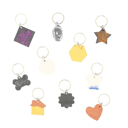 Silikonform zur hErstellung von Schlüsselanhänger mit Gießpulver wie Jesmonite, Keraflott und Raysin.