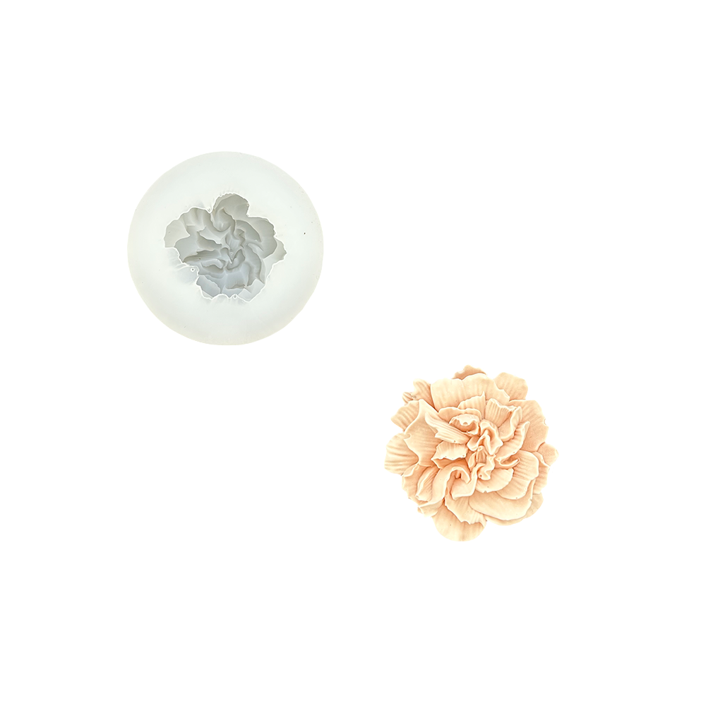 Silikonform zur Herstellung einer Rose in Größe M mit Gießpulver wie Jesmonite, Keraflott und Raysin.