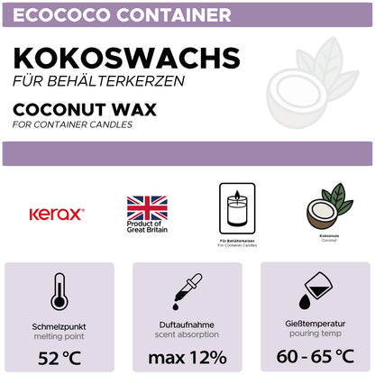 Kokoswachs für Behälterkerzen 'EcoCoco Container'