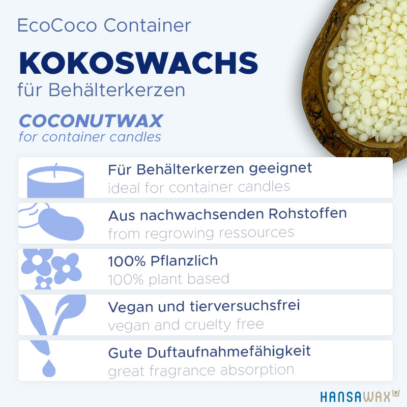 Kokoswachs für Behälterkerzen 'EcoCoco Container'