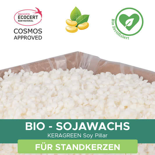 Bio-Sojawachs für Standkerzen 'Keragreen Soy Pillar'