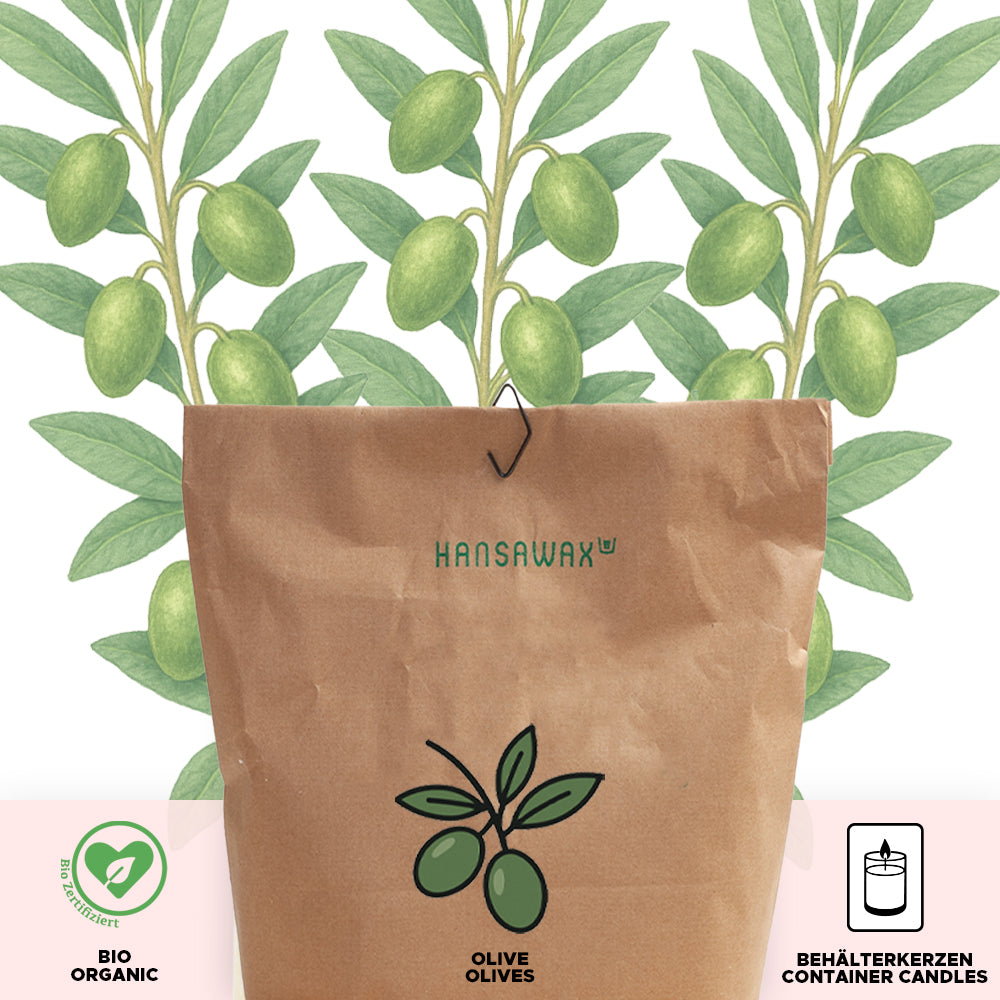 Bio-Olivenwachs für Behälterkerzen 'Keragreen Olive Container'