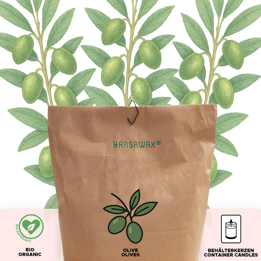 Bio-Olivenwachs für Behälterkerzen 'Keragreen Olive Container'