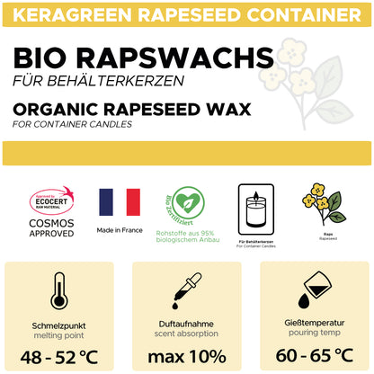 Bio-Rapswachs für Behälterkerzen 'Keragreen Rapeseed Container'