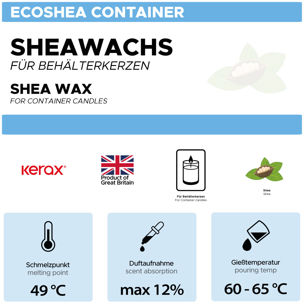 Sheawachs für Behälterkerzen 'EcoShea Container'