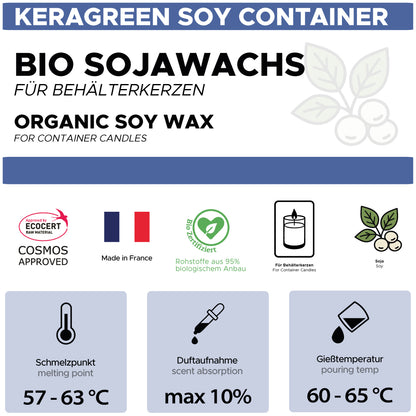 Bio-Sojawachs für Behälterkerzen 'Keragreen Soy Container'