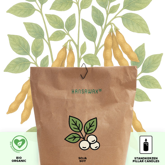 Bio-Sojawachs für Standkerzen 'Keragreen Soy Pillar'